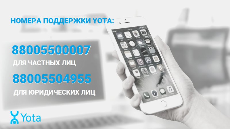 Номера контактного центра оператора Yota